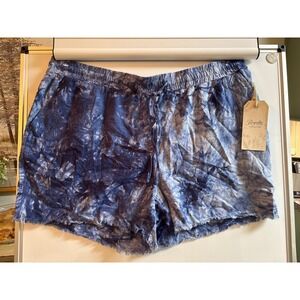 Royalty for Me womens 2x NWT blue linen viscose blend shorts